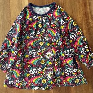 Mini Boden Girls Rainbow Floral Dress, Size 110 or 4T